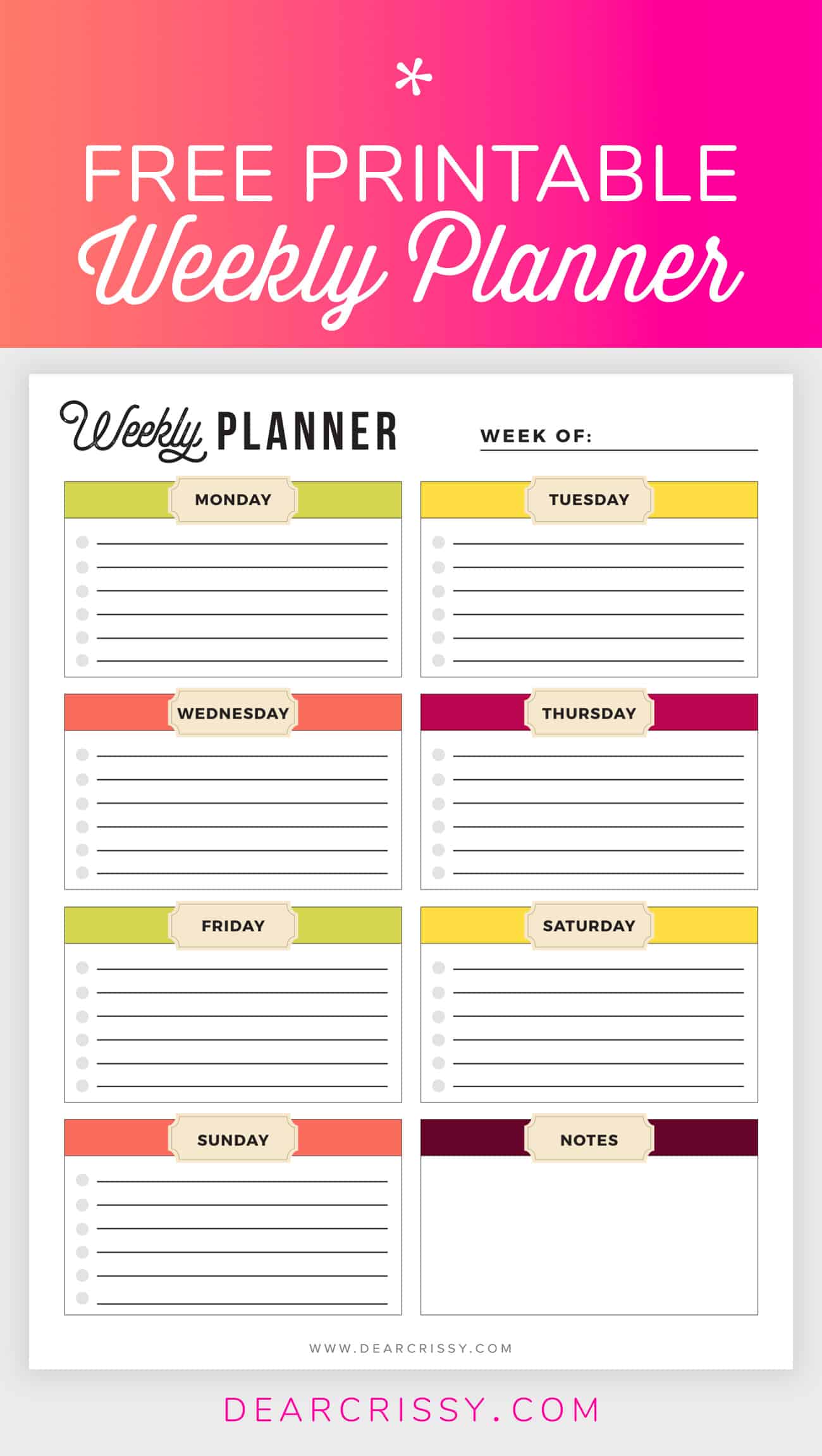 Free Planner Printables For Students